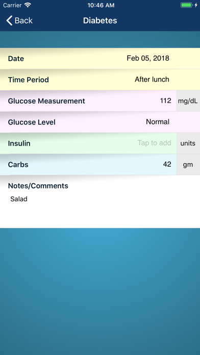 Screenshot #2 pour Diabetes Health Manager