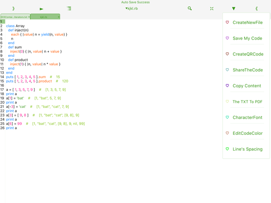Ruby IDE Fresh Edition iPad screenshot 5 - Developer Tools app