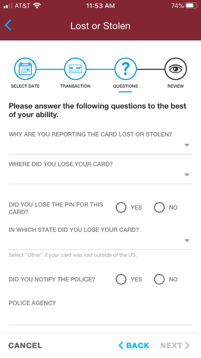 Harvard FCU Cards Screenshot