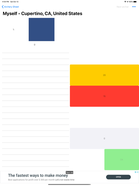 Archery Sheet iPad screenshot 6 - Sports app