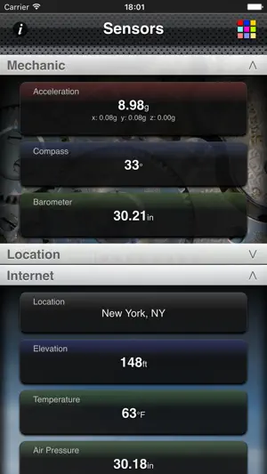 Sensors screenshot 2