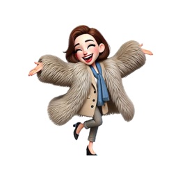 Fur Coat Woman Stickers