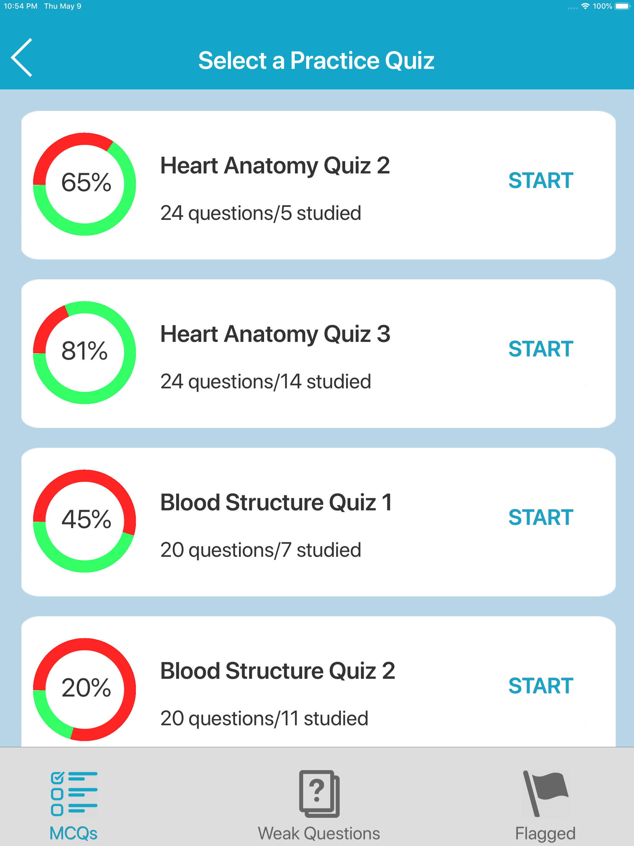 Cardiovascular System Quizzes