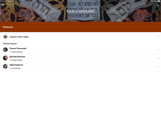 АудиоТора - Недельная Глава iPad screenshot 2 - Book app