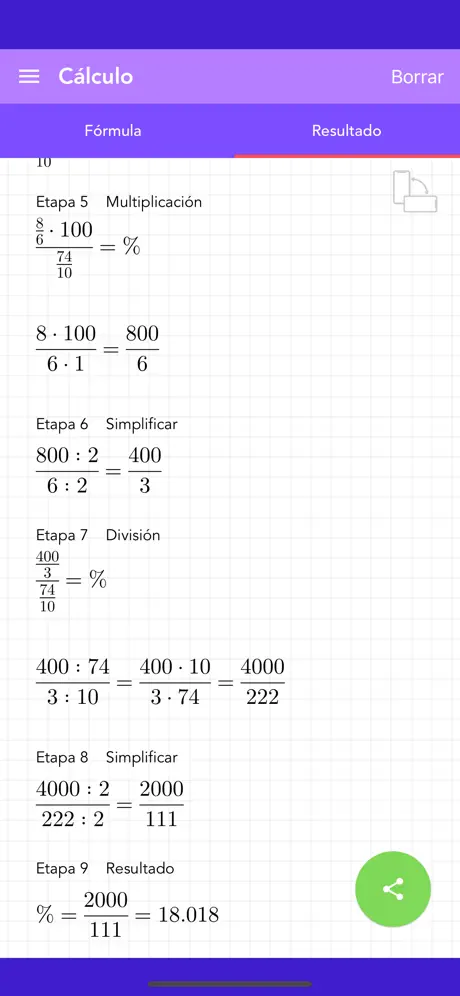 Calcular porcentaje