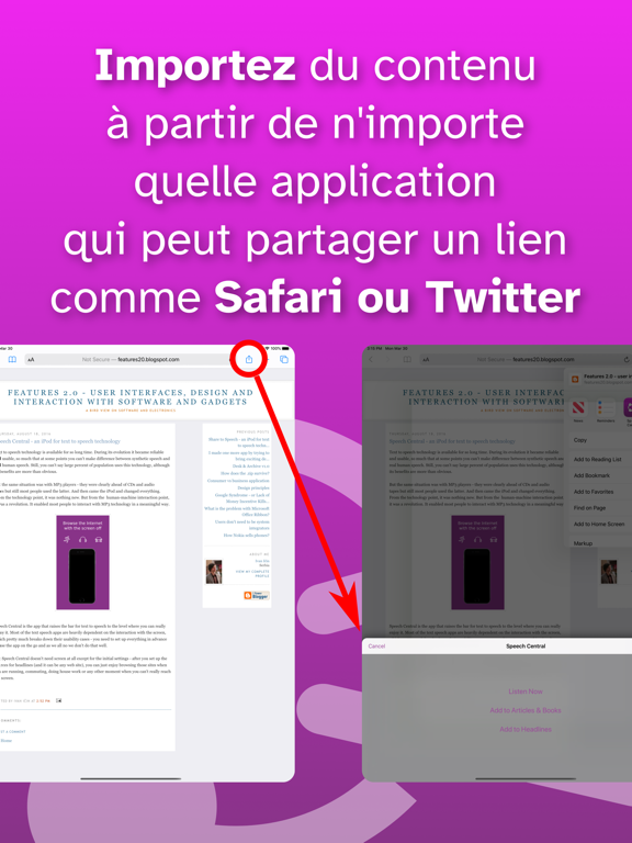 Screenshot #6 pour Speech Central Synthèse Vocale