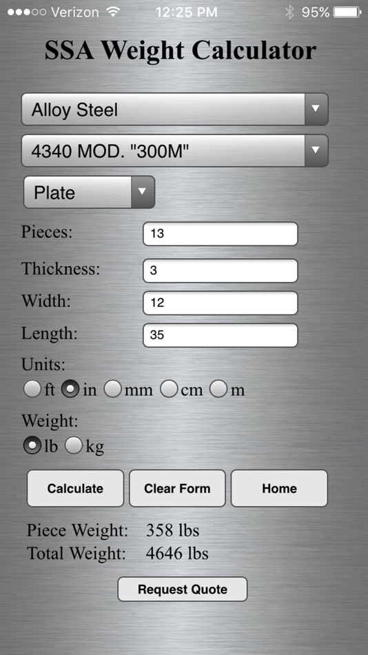 #2. SSA Weight Calculator (iOS) Podle: Service Steel Aerospace Corp.