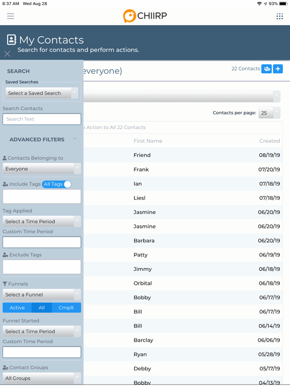 Chiirp Mobile iPad screenshot 3 - Business app