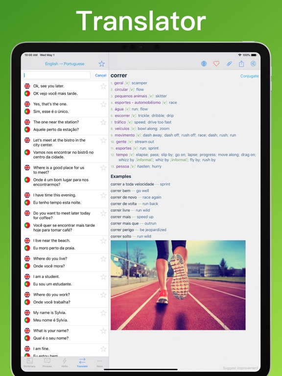 Portuguese Translator + iPad screenshot