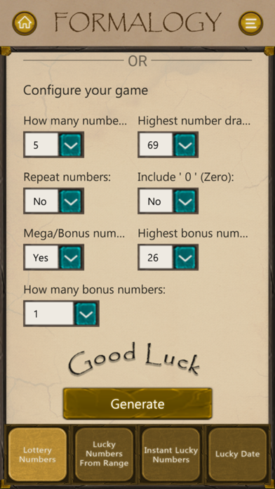 Formalogy Lucky Numbers & Days Screenshot