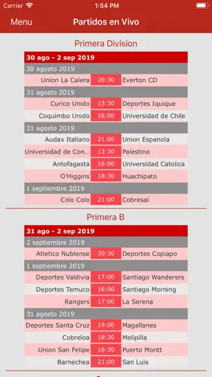Chilean Soccer Live screenshot 2