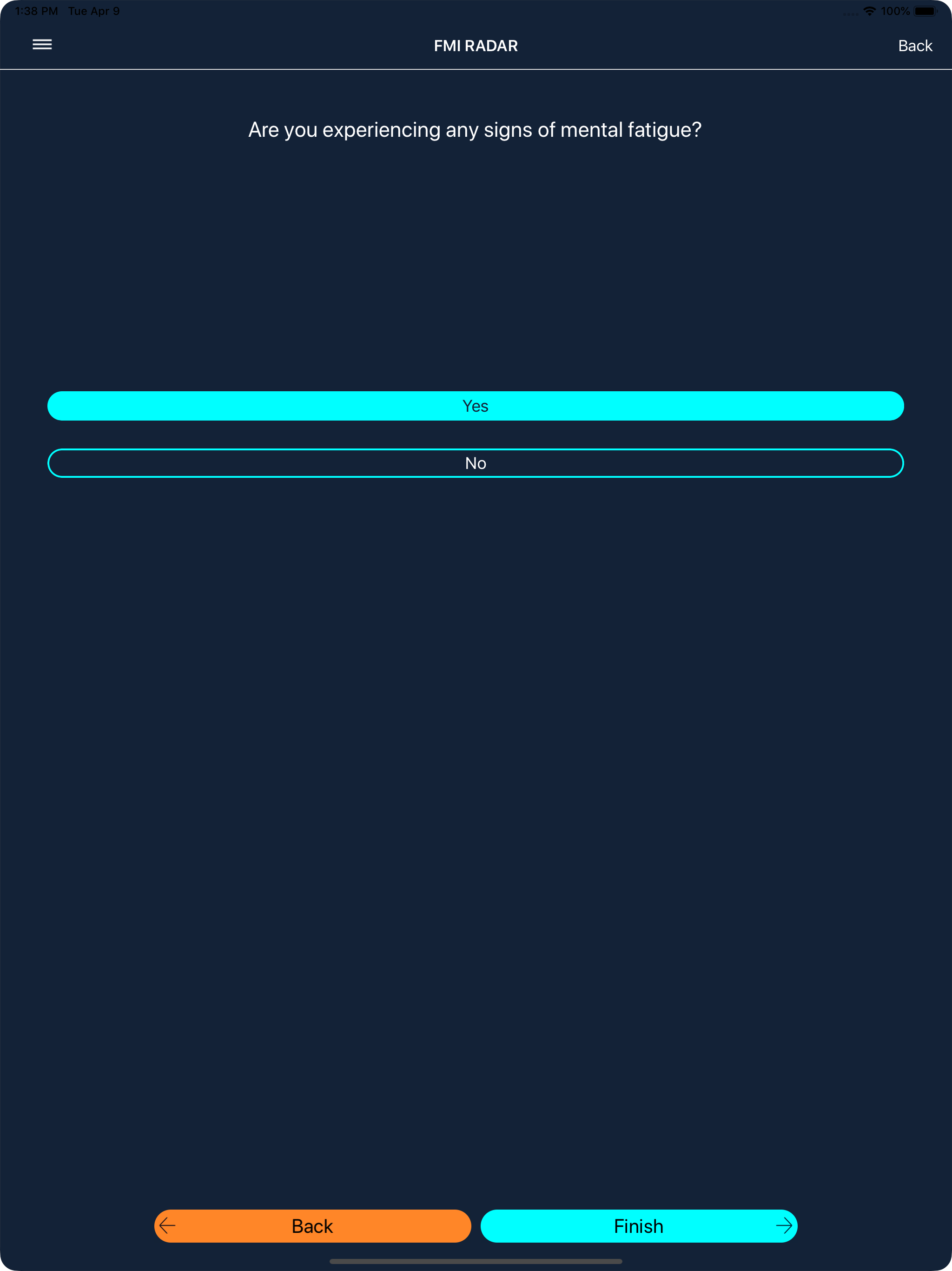 Fatigue RADAR