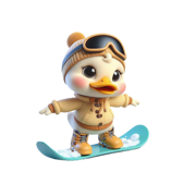 Snowboard Duckling Stickers