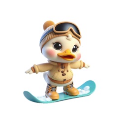 Snowboard Duckling Stickers