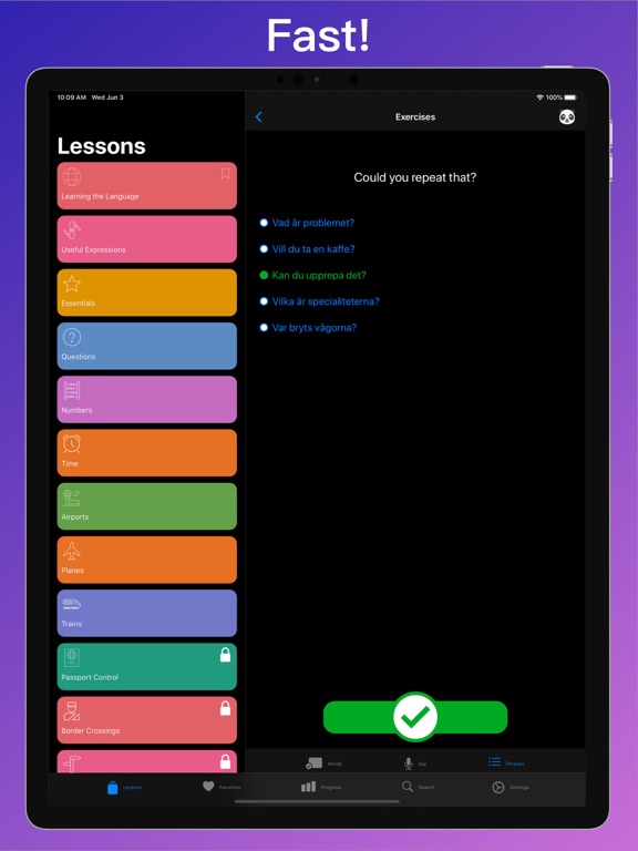Learn Swedish + iPad screenshot 5 - Education app