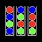 It is a puzzle game where colored balls are rearranged and aligned in the same color