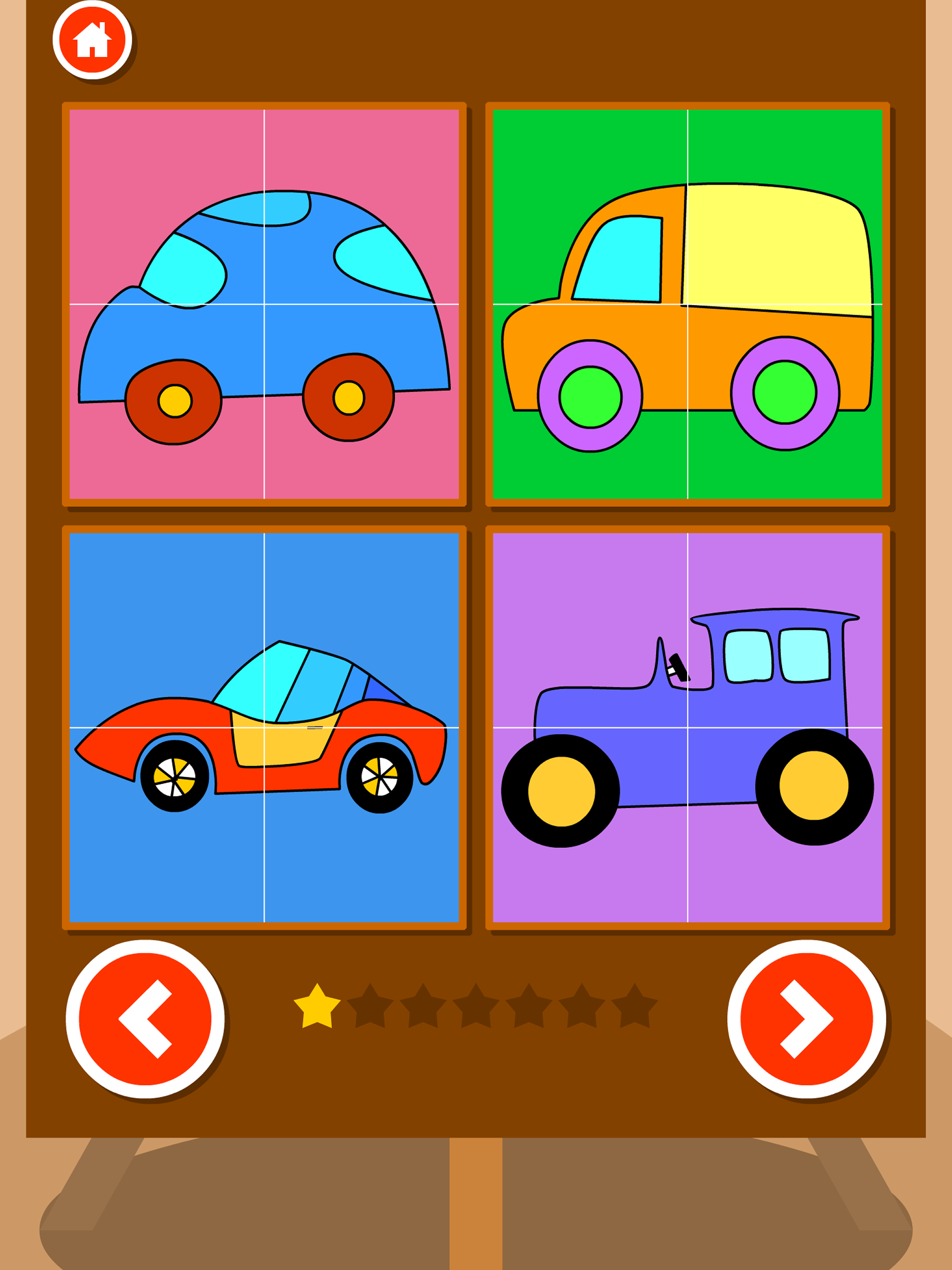 Car puzzle Coloring Games