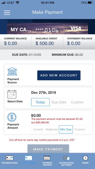 LGECU VISA Screenshot
