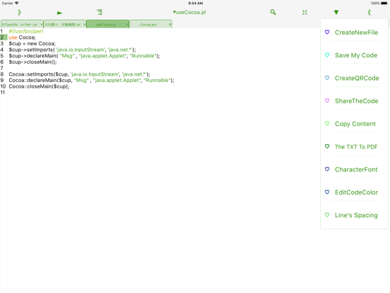 Perl IDE Fresh Edition iPad screenshot 5 - Developer Tools app