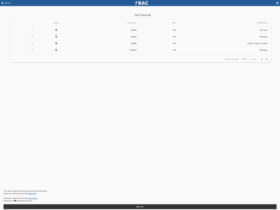 BACMobile iPad screenshot