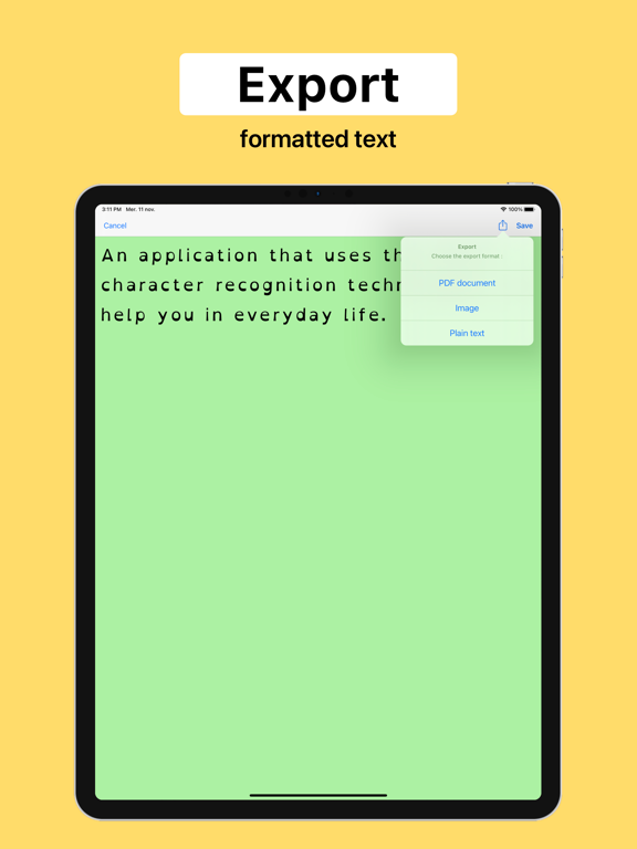 Text reader dyslexia, Scandys iPad screenshot 8 - Productivity app
