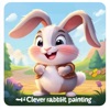 Clever rabbit painting icon