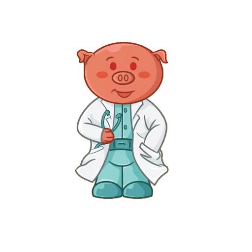 Piglet Doctor Stickers