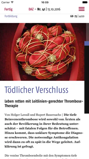Screenshot von DAZ Deutsche Apotheker Zeitung auf dem iPhone 2