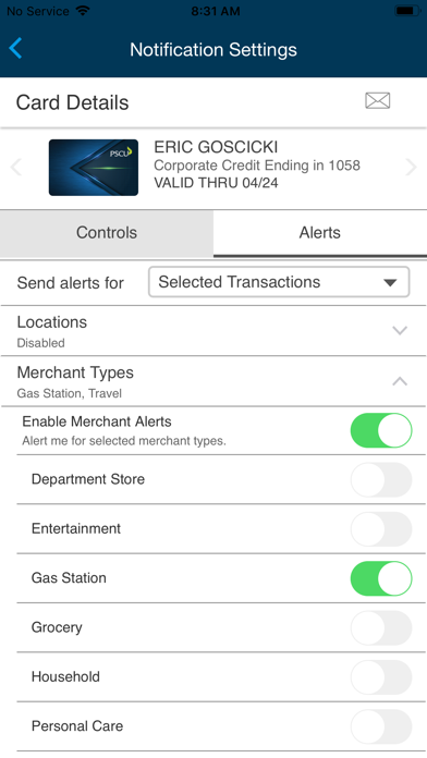 Velera Corporate Cards Screenshot