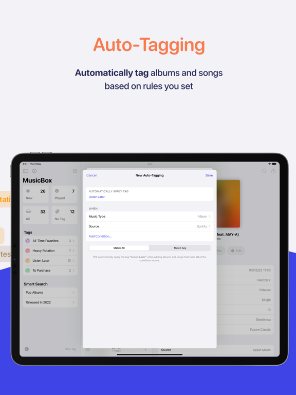 MusicBox: Catalog and Organize iPad screenshot 4 - Music app