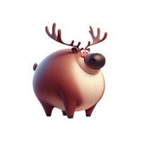 Fat Reindeer Stickers