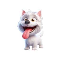 Panting Westie Stickers