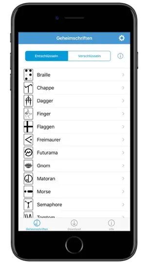 Screenshot von Geheimschriften auf dem iPhone 9