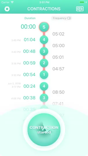 Contraction Timer & Counter 9m iPhone Screenshot 3