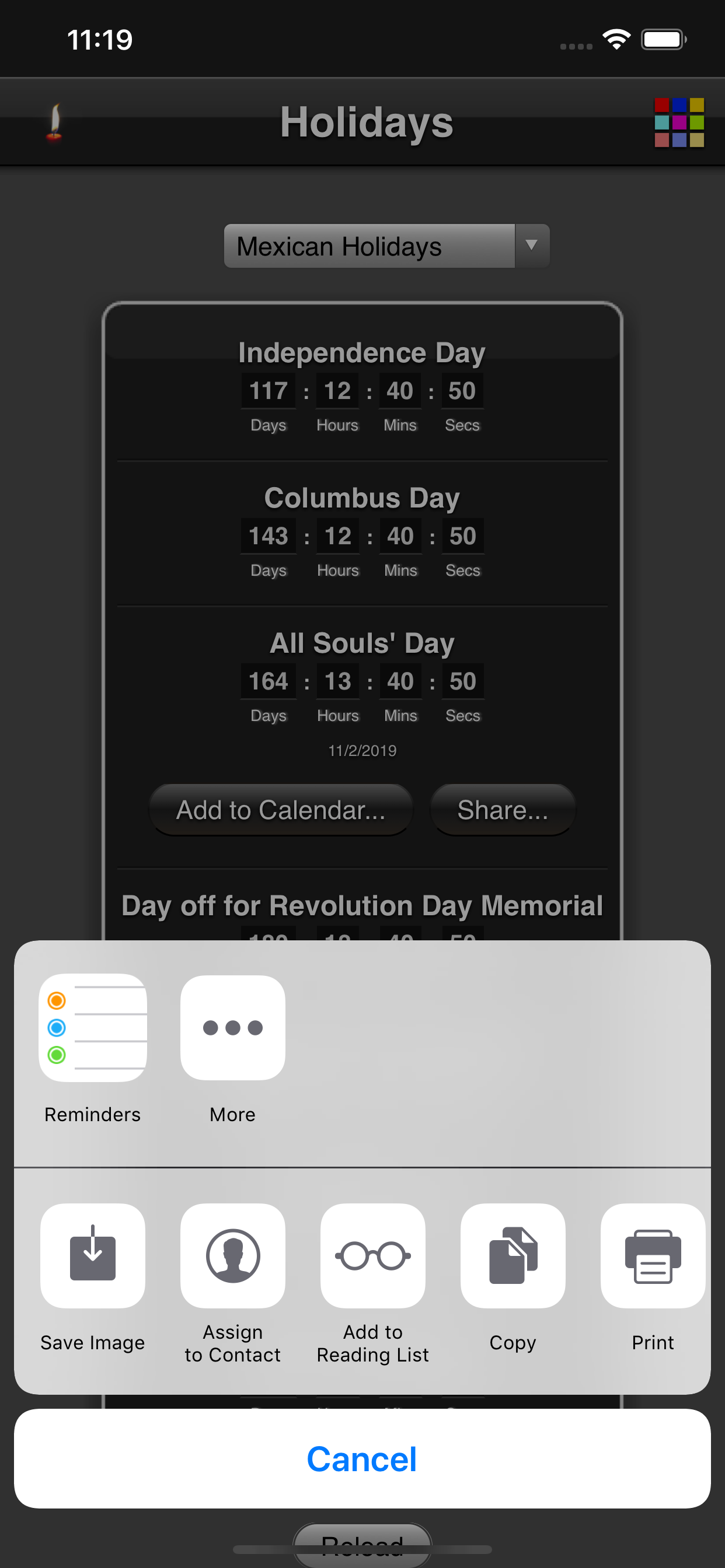 Holidays Countdown screenshot 5