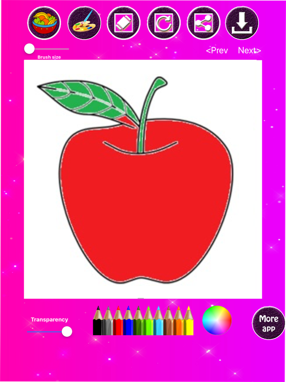 Fruits Coloring & Drawing iPad screenshot