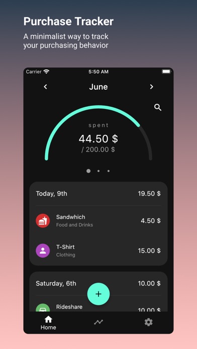 Purchase Tracker iPhone screenshot 1 - Finance app