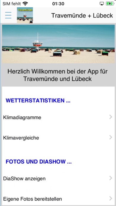 Travemünde Lübeck Urlaubs App Screenshot