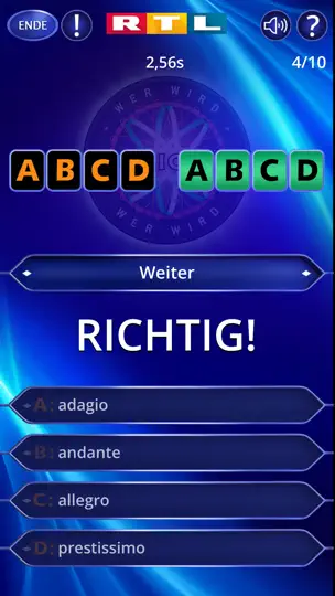 Screenshot von Wer Wird Millionär? Training auf dem iPhone 2