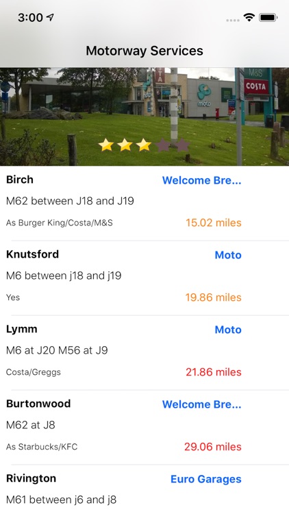 UK Motorway Services Alert