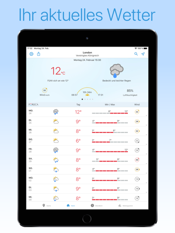 Foreca Wetter & Regenradar iPad screenshot 1
