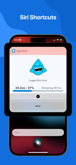 Екранна снимка на WaterMinder за проследяване на водата
