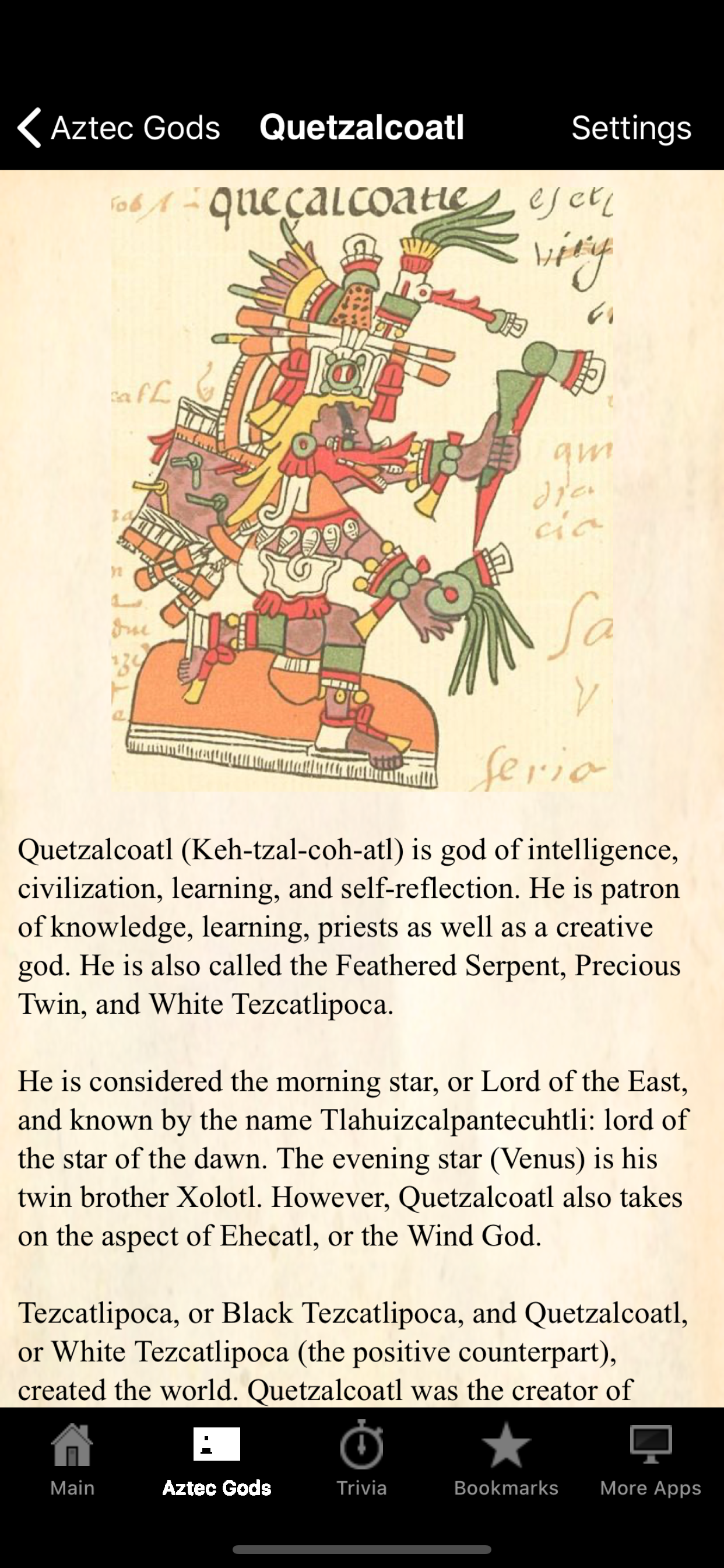 Aztec Gods Pocket Reference