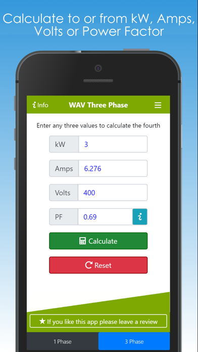 Screenshot #2 pour Watts Amps Volts  Calculator