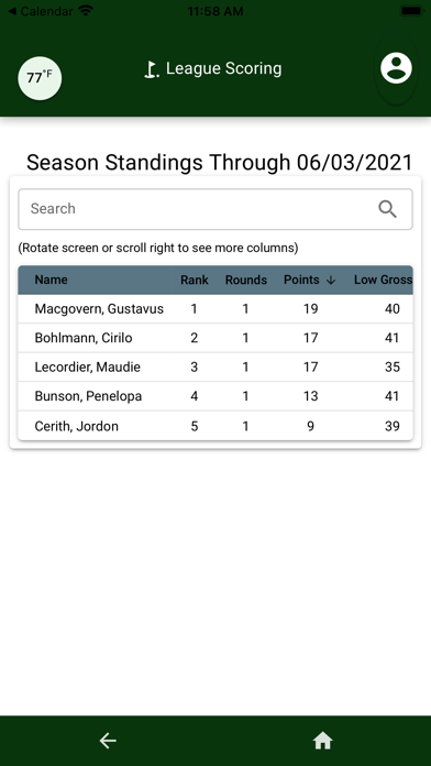 Men's Golf Night Screenshot