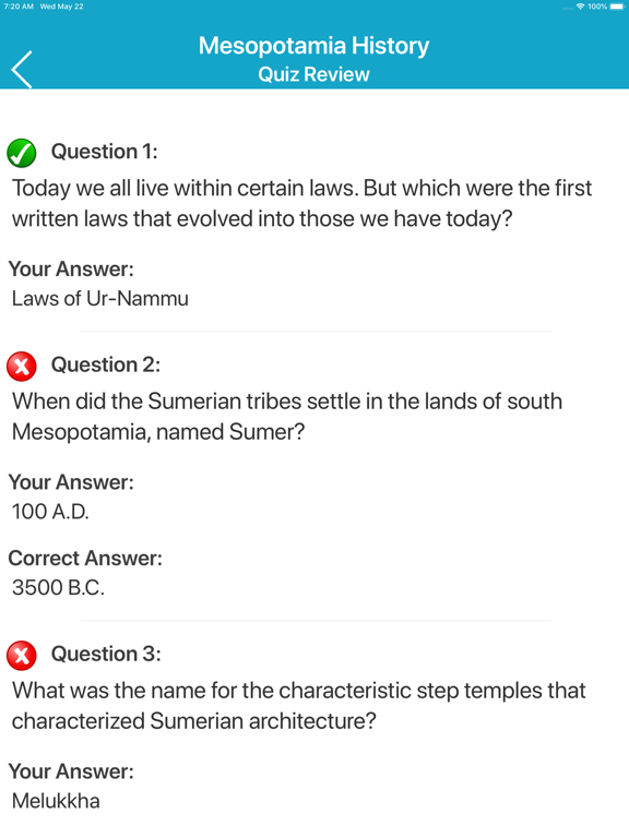 Ancient History Quiz iPad screenshot