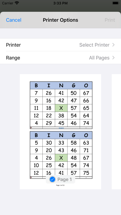 BINGO game Screenshot