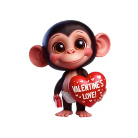 Valentine Chimp Stickers