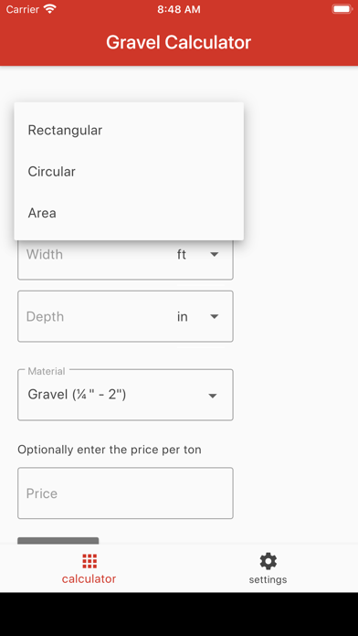 Gravel Calculator Plus Screenshot