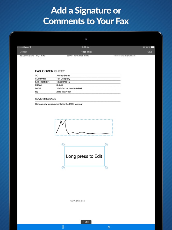 #3. eFax App–Send Fax from iPhone (iOS) By: j2 Cloud Services LLC